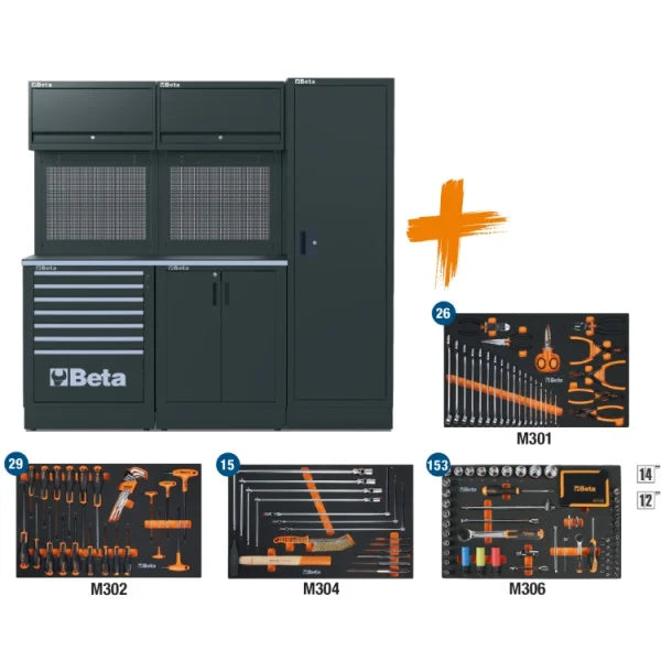 Combinazione arredo officina RSC50 2.0 con 223 utensili Beta RSC50 2.0 D/223UT