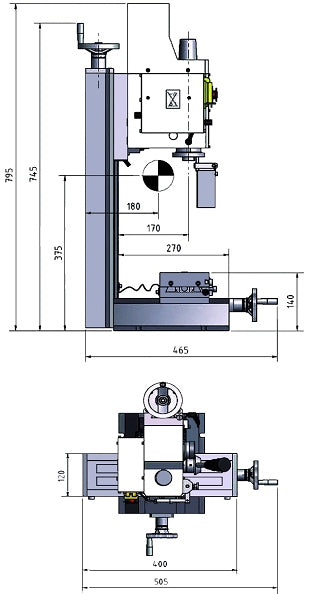 Trapano fresatrice Optimum BF 16 Vario di piccole dimensioni 500W 230V
