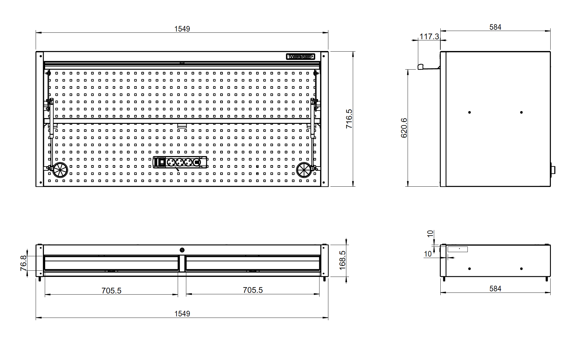 Carrello multifunzione Workshopitaly Full Black KING SIZE MASTER SET