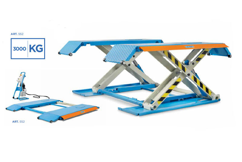 Ponte sollevatore elettroidraulico doppia forbice 3 Ton. OMCN 552