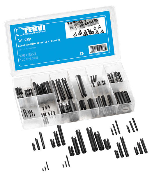 Assortimento 120 spine elastiche 0231 Fervi