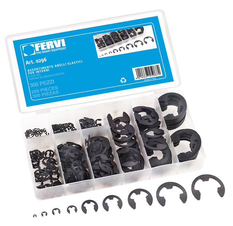 Assortimento 300 anelli elastici per esterni 0296 Fervi