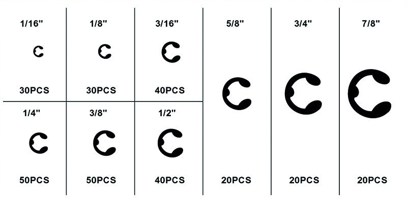 Assortimento 300 anelli elastici per esterni 0296 Fervi