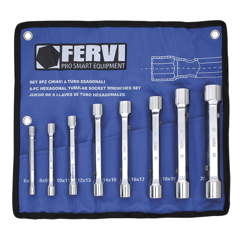 Set 8 chiavi tubo 0442 Fervi