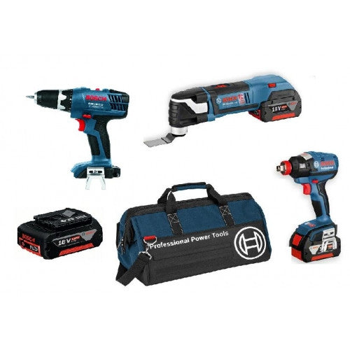 Kit Bosch 3 Utensili Professionali 18V GSR + GDX + GOP