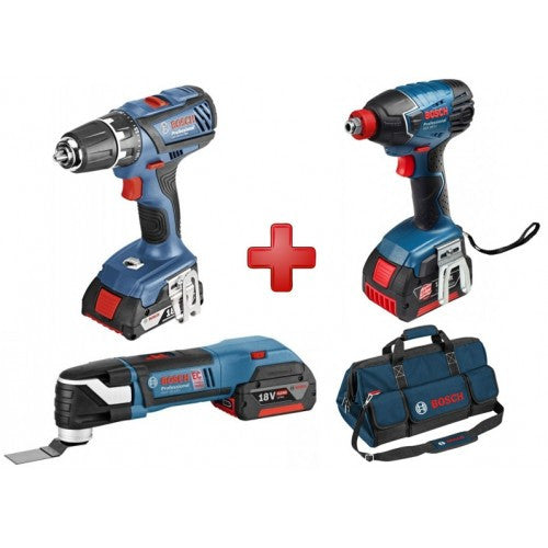 Kit Bosch 3 Utensili Professionali 18V GSR + GDX + GOP