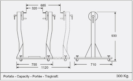 Cavalletto rotativo doppio per motori autovetture OMCN 219