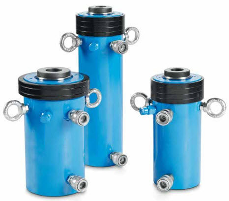 Cilindri idraulici forati singolo effetto OMCN da 12 a 37 Ton .