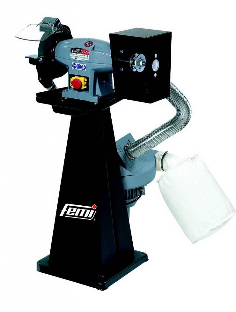 Smerigliatrice mola da banco con piedistallo Femi 197/M con aspirazione