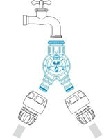 Presa rubinetti a doppia uscita 3/4"F GF GARDEN