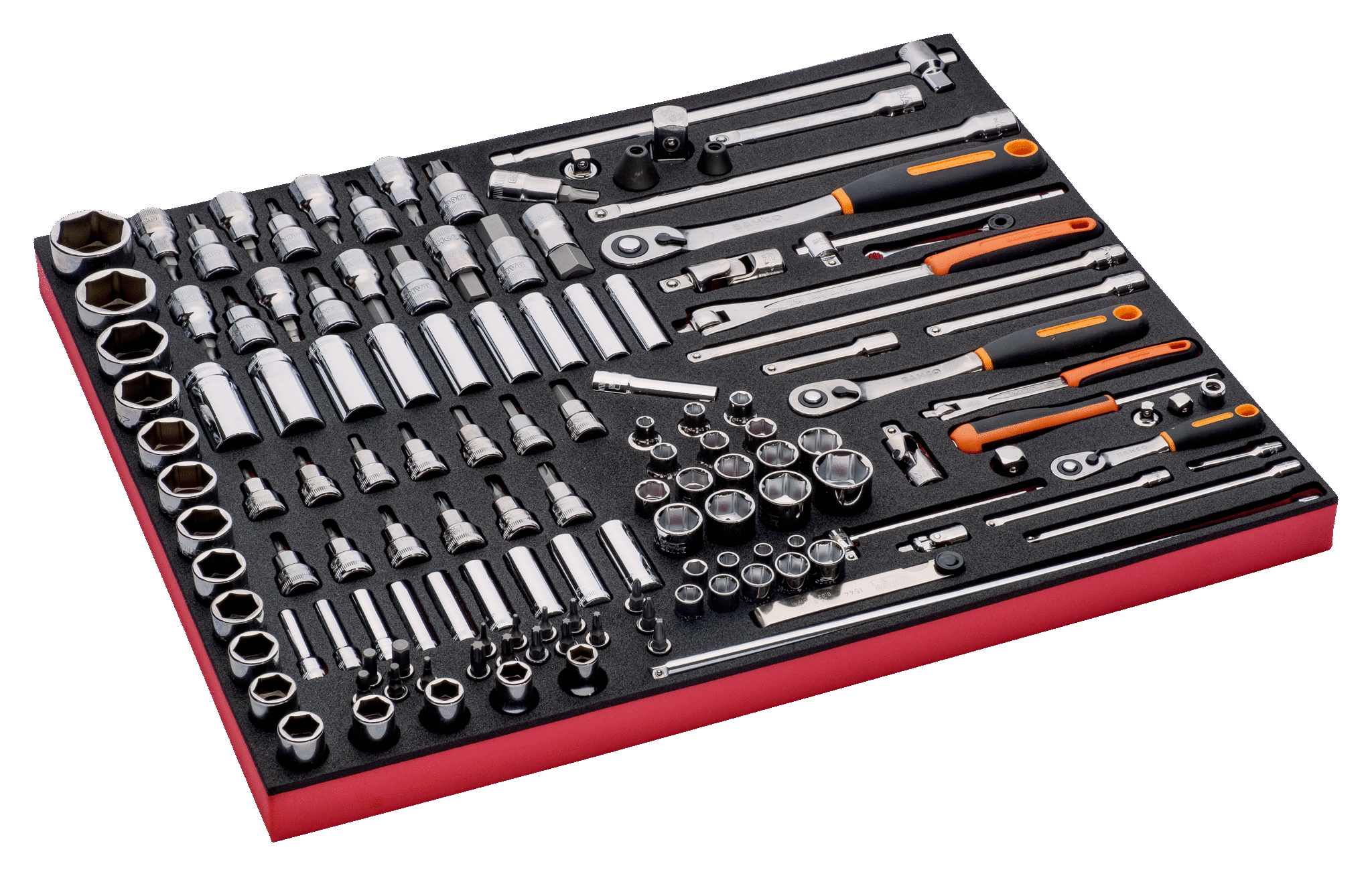 Assortimento chiavi a bussola e cricchetti 1/4" + 1/2" + 3/8" 138 pezzi Bahco FF1A08