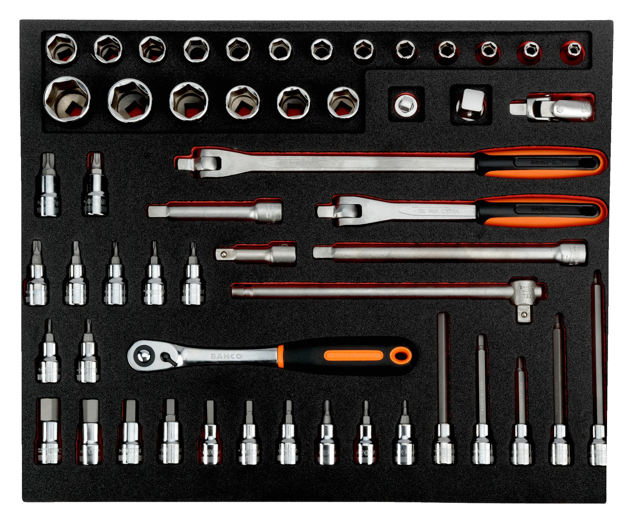Assortimento 7 termoformati per manutenzione, 256 pezzi Bahco FF1ASET-MRO2