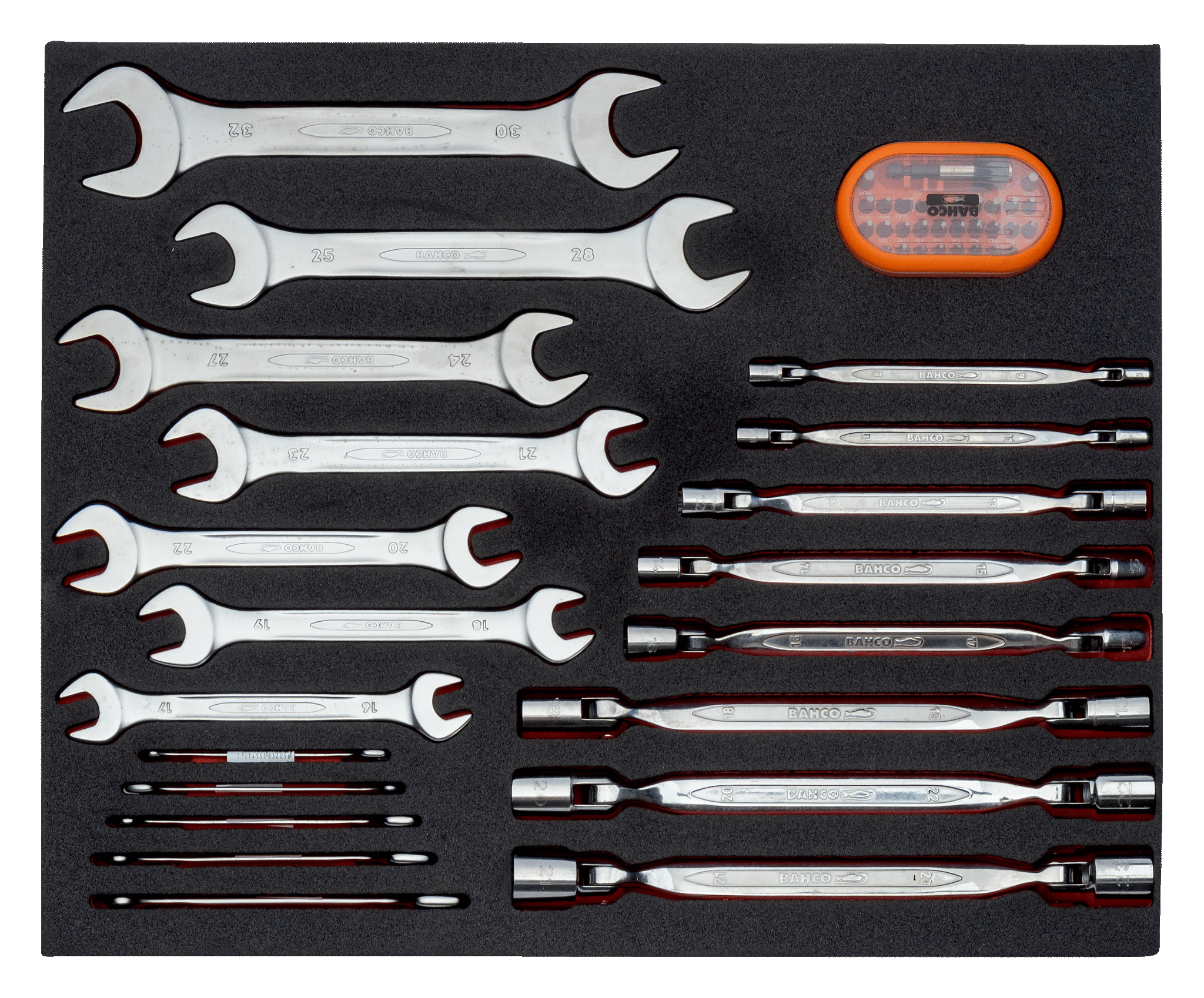 Assortimento 7 termoformati per manutenzione, 256 pezzi Bahco FF1ASET-MRO2