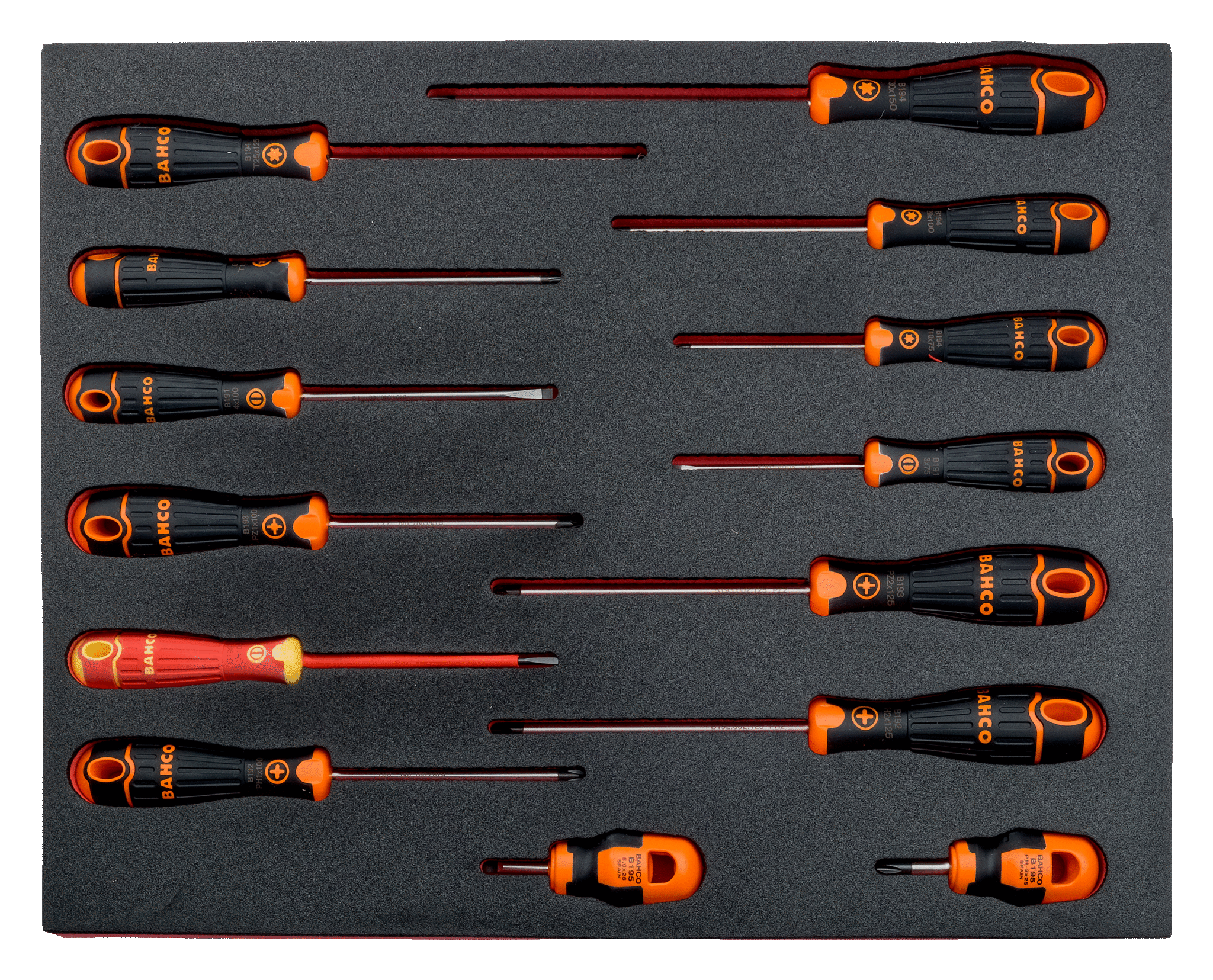 Assortimento cacciavite per vite intaglio semplice, Phillips, Pozidriv, TORX 14 pezzi Bahco FF1F1009