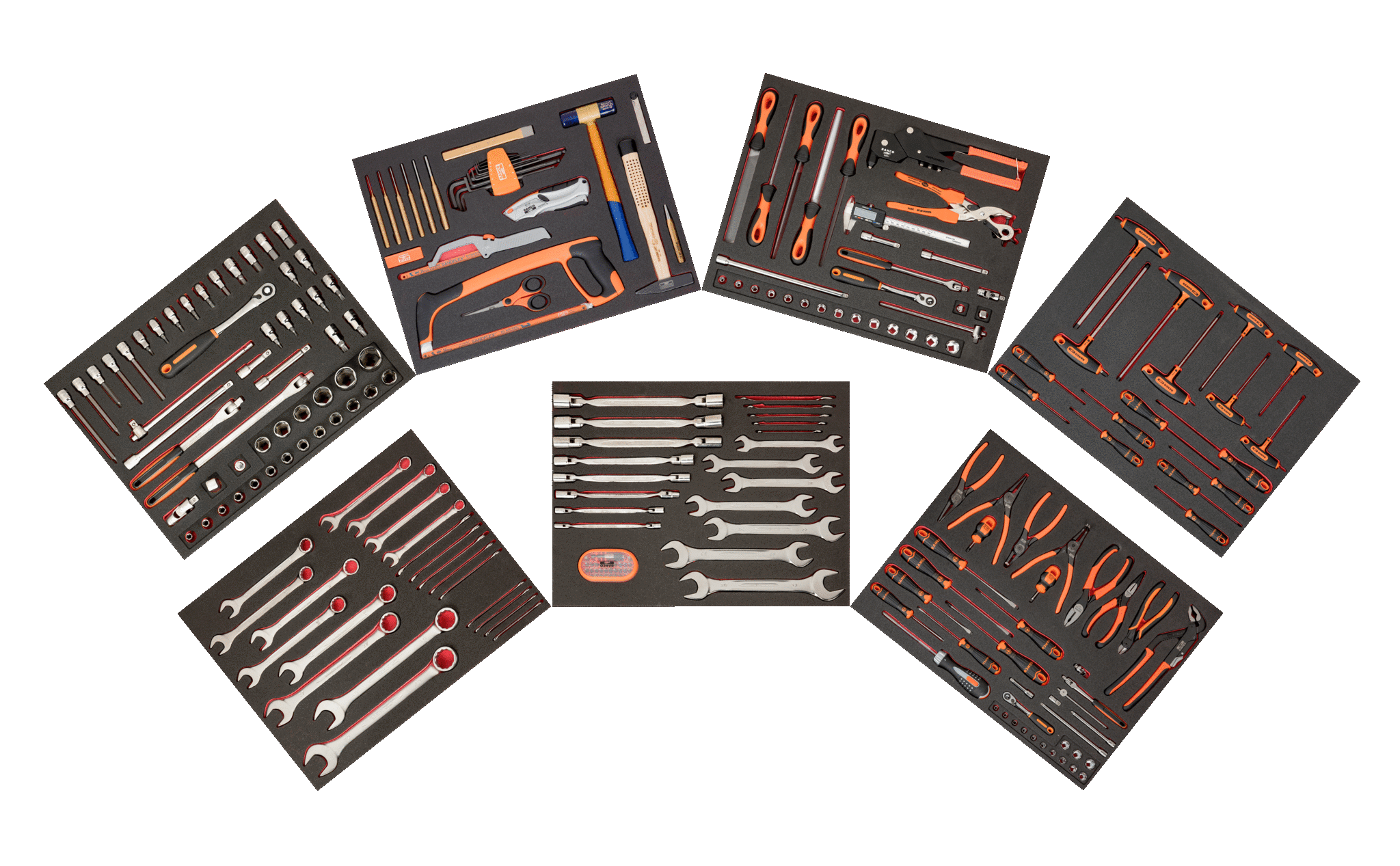 Assortimento 7 termoformati per manutenzione, 256 pezzi Bahco FF1ASET-MRO2