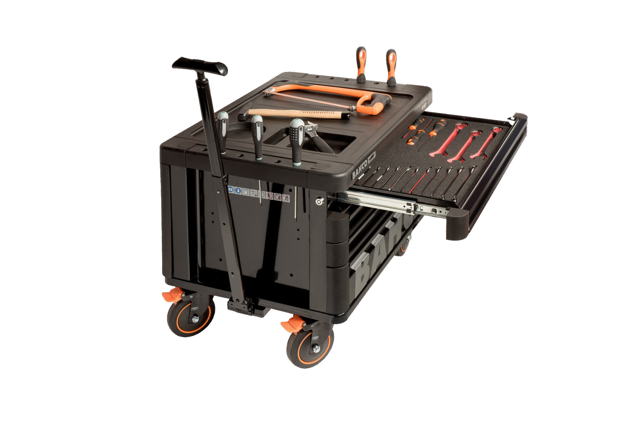 Cassettiera per officina Storage HUB E87 Premium su rotelle con 4 cassetti Bahco 1487K4W