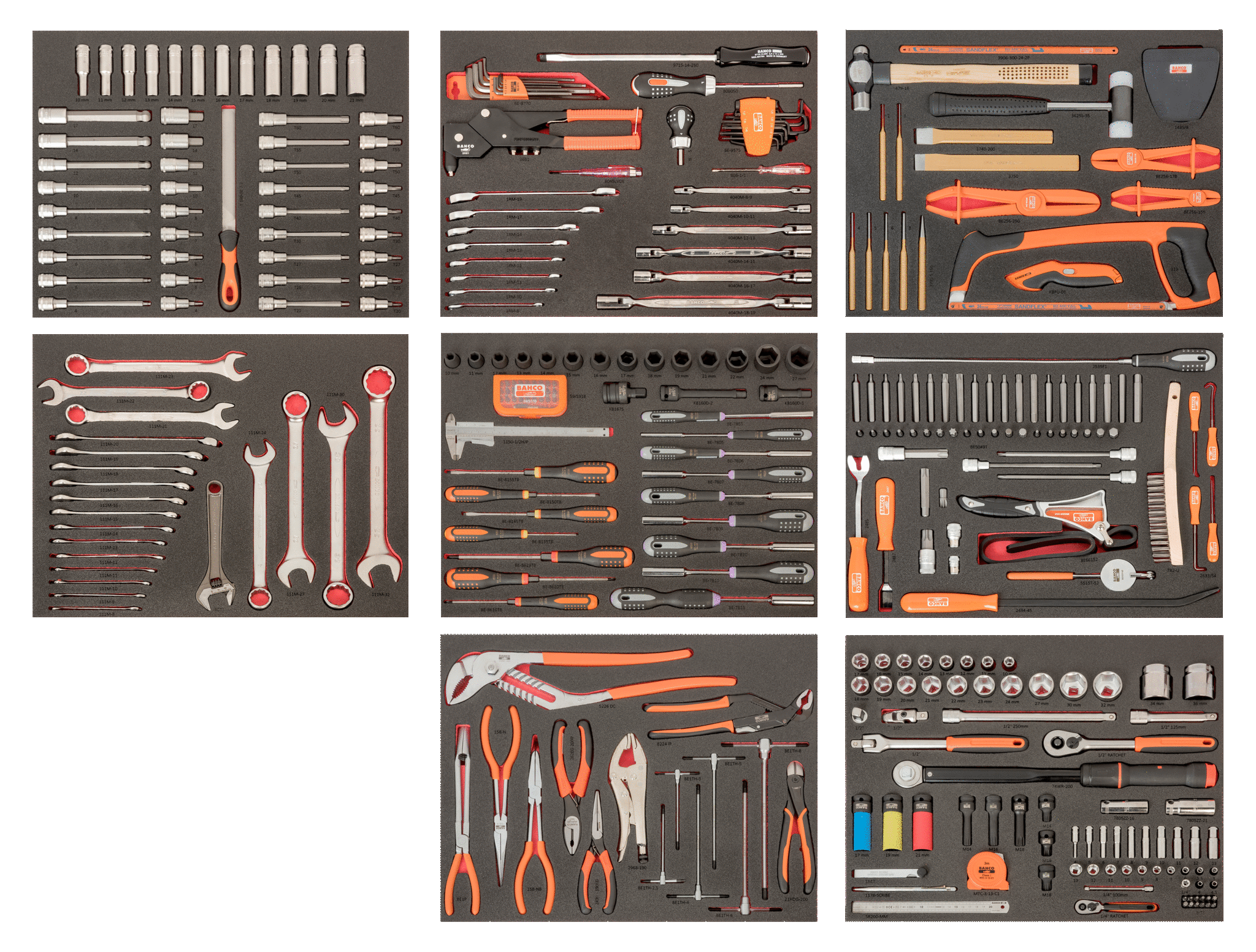 Assortimento di 8 termoformati per riparazione auto, 357 pezzi FF1ASET-AUTO BAHCO