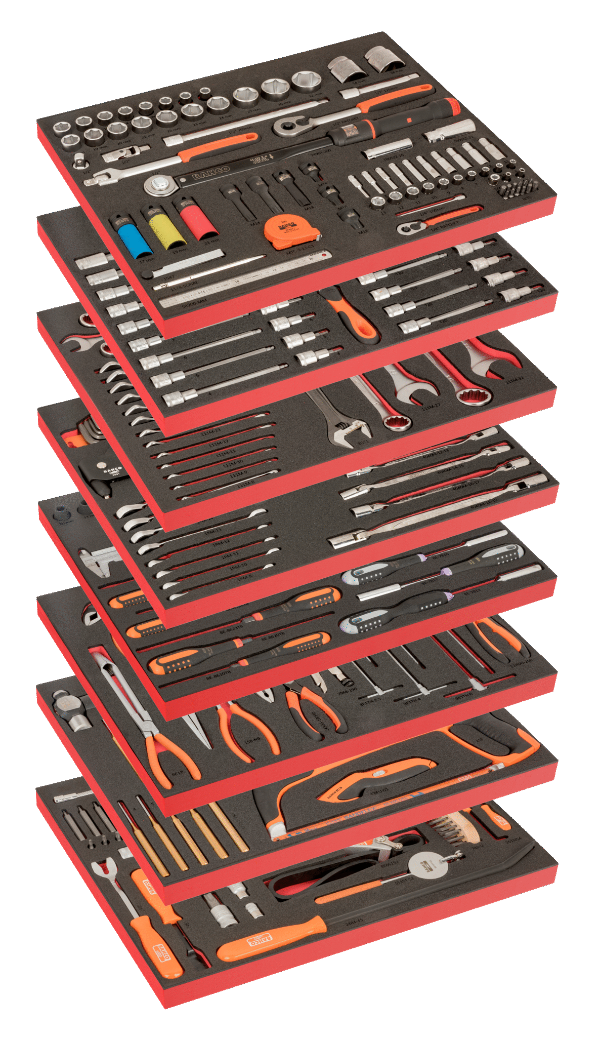 Assortimento per riparazione auto per carrello 9 cassetti E77 per utensili, 357 pezzi AUTO BAHCO