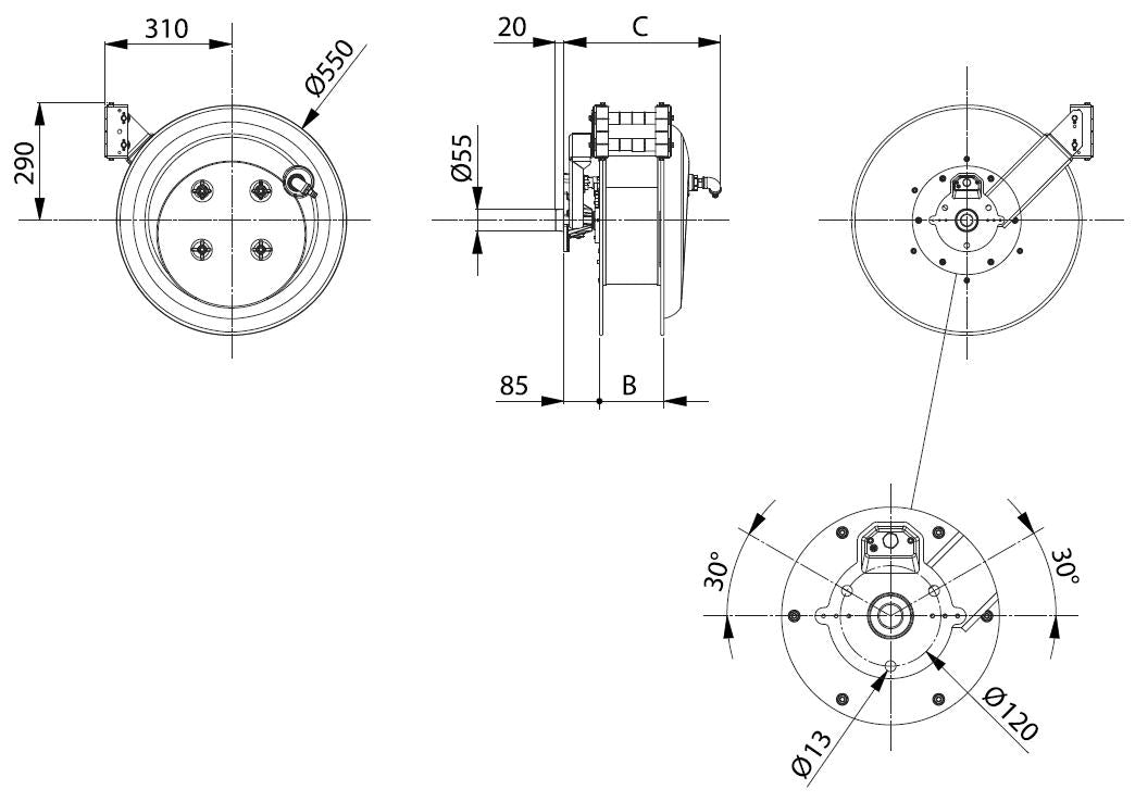 Avvolgitore automatico Zeca serie 8900 ARIA ACQUA