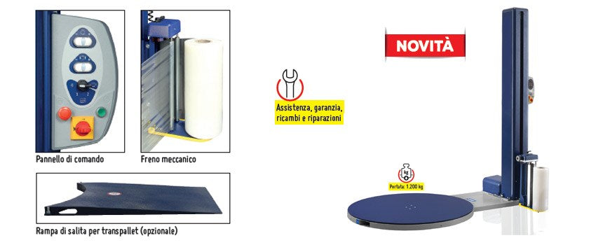 Avvolgitrice Fasciapallet Ecoplat BASE Barbero 02T.00000010 completo di rampa
