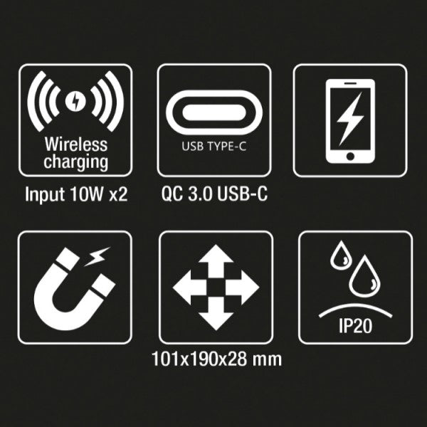 Base di ricarica wireless, compatibile con lampade 1838POCKET, 1838SW Beta 1839BRW