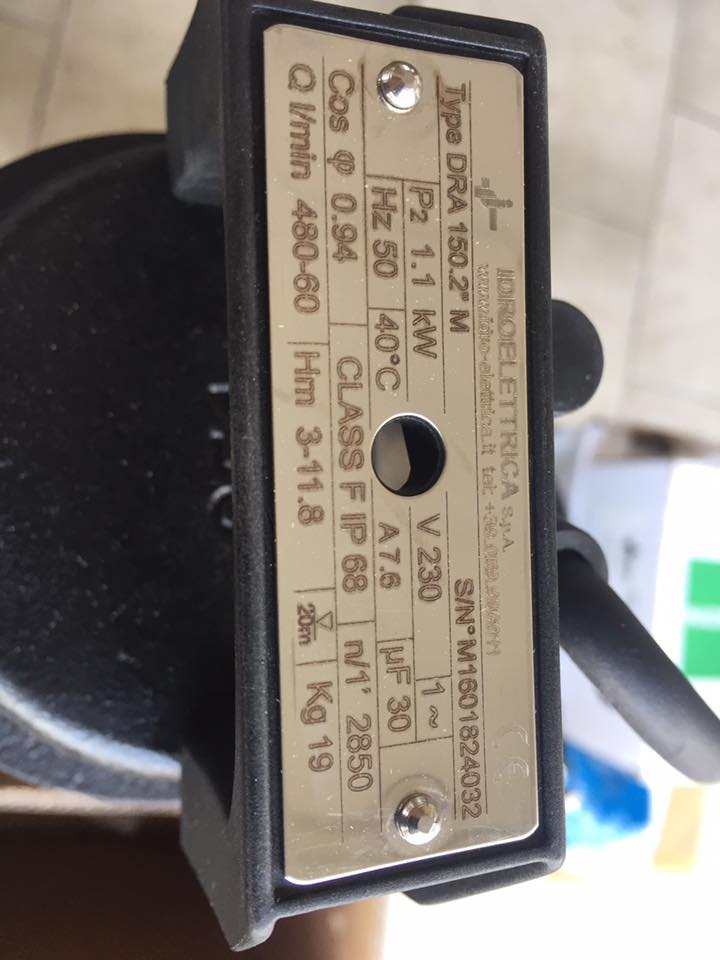 Pompa immersione acque luride 1,1kw 2" KIT quadro elettrico 230 volt IDROELETTRICA