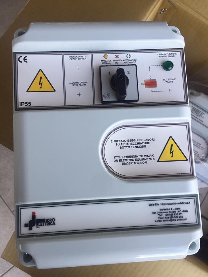Pompa immersione acque luride 1,1kw 2" KIT quadro elettrico 230 volt IDROELETTRICA