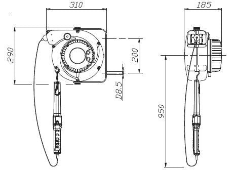 Avvolgicavo con lampada led 5908/329 Zeca