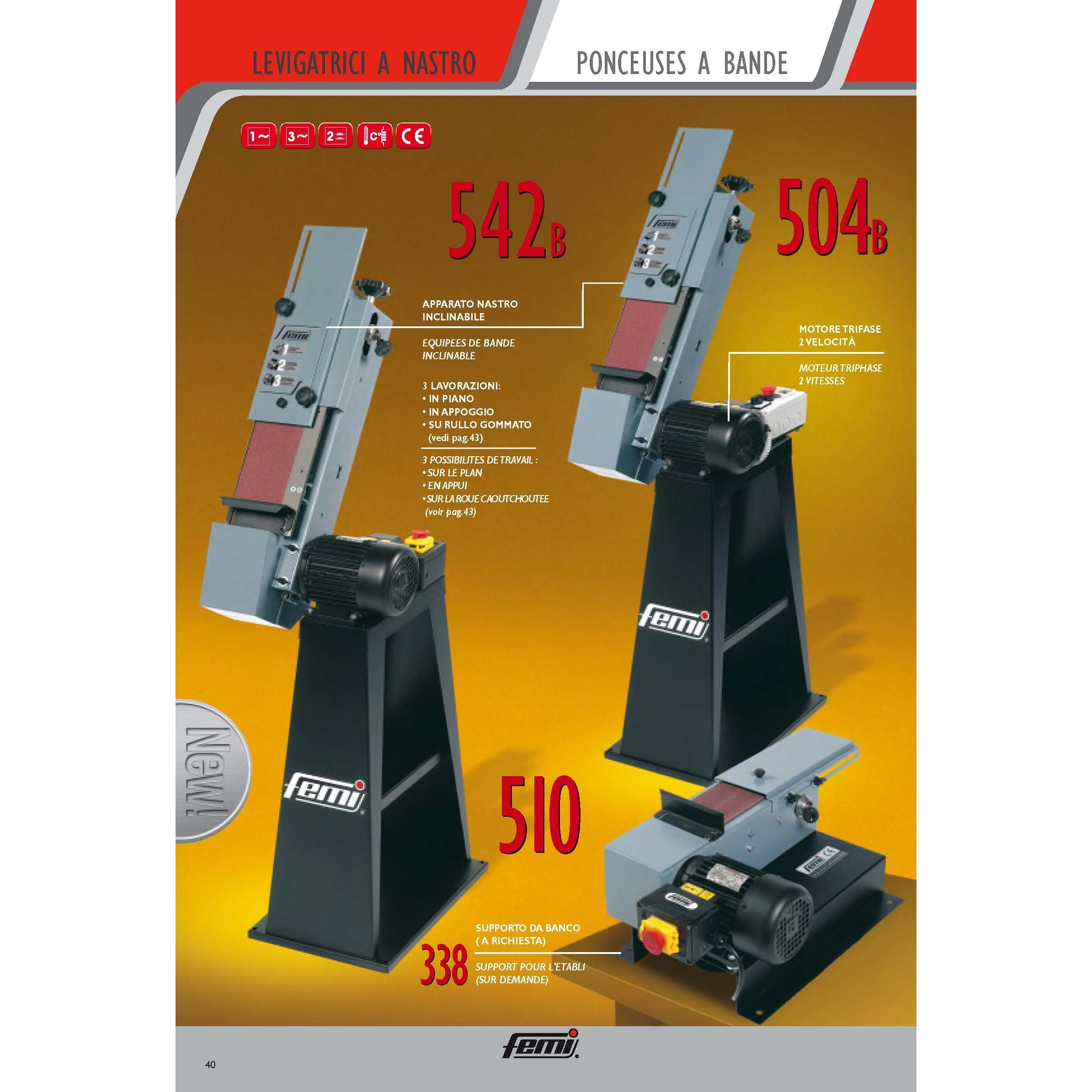 Levigatrice nastro da banco femi 542B 400V 1kw