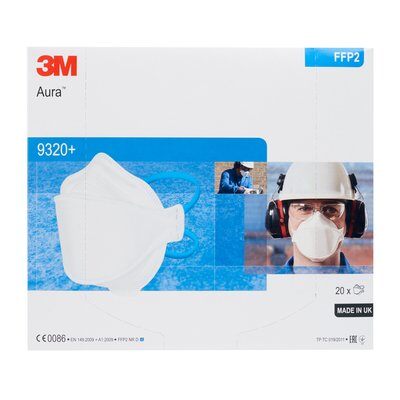 3M™ Aura™ Respiratore monouso 9320+ FFP2 NR D, senza valvola Conf.20pz.