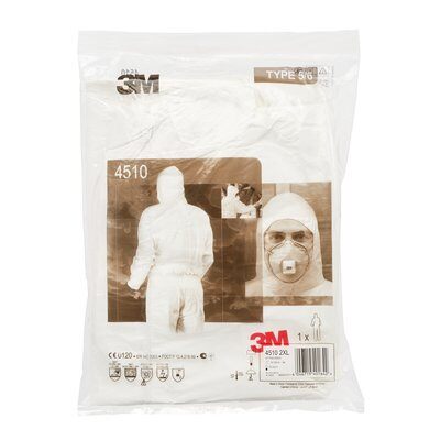 3M™ Indumento protettivo, Bianco ghiaccio, 4510 tipo 5/6 da S a XXXXL conf.20pz.