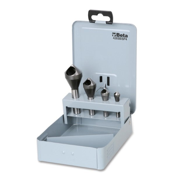 Set frese sbavare e svasare in cassetta metallica svasatori Beta 426SB/SP4