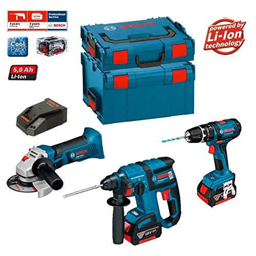 KIT Promo Bosch PSL3P3 GBH18 V-EC + GSB18 V-LI + GWS18 V-LI + LLBOX