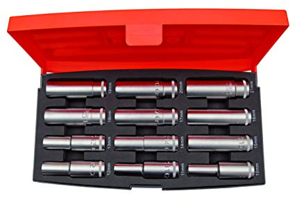 Assortimento 12 chiavi a bussola serie lunga, 1/2" Bahco S1612L