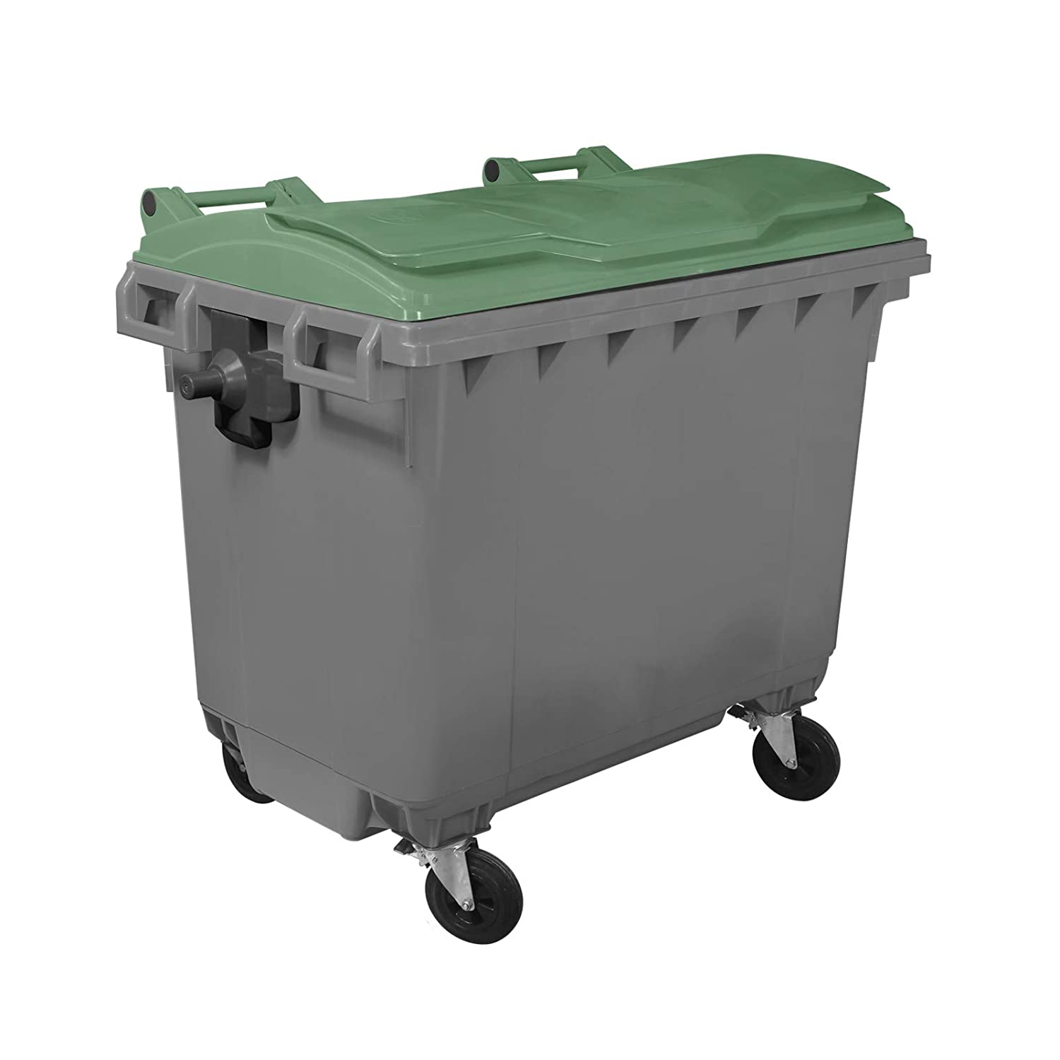 BIDONE 4 RUOTE PORTA RIFIUTI lt.1100 MOBIL PLASTIC 1/1100/5GRB-VEB – GRIGIO-VERDE