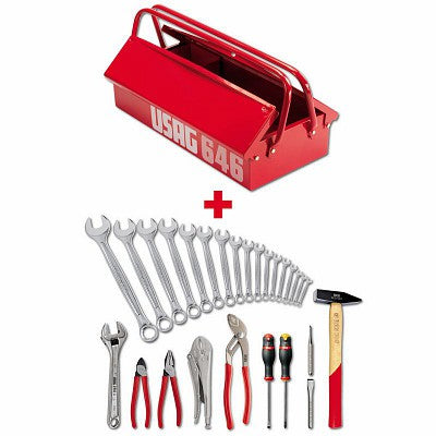Cassetta portautensili Usag 646/2A completa di 30 utensili