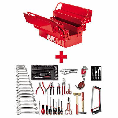 Cassetta portautensili Usag 646/5A completa di 74 utensili