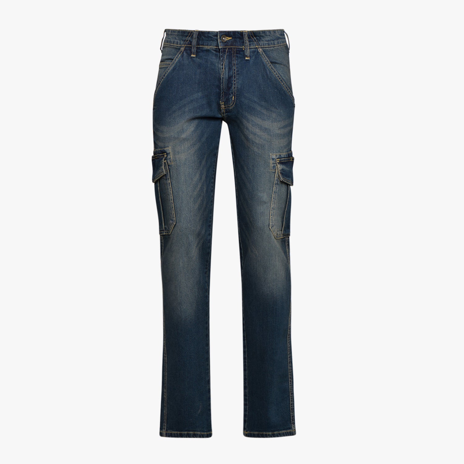 Pantaloni jeans elasticizzati Diadora "stone cargo denim" colore blu