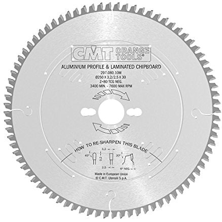 Lama CMT 250 x 30 x 80d 297.080.10M per ALLUMINIO