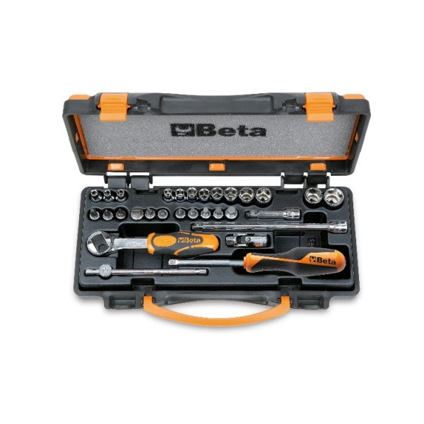 Set bussole 1/4" e cricchetto Beta 900MC/C24