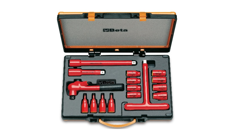 Set 8 chiavi a bussola poligonali 4 chiavi a bussola esagonali maschio e 4 accessori Beta 910MQ/C16 Isolamento 1000V