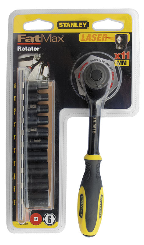 Set cricchetto 1/4" Stanley + set bussole 4-13mm 0-94-607