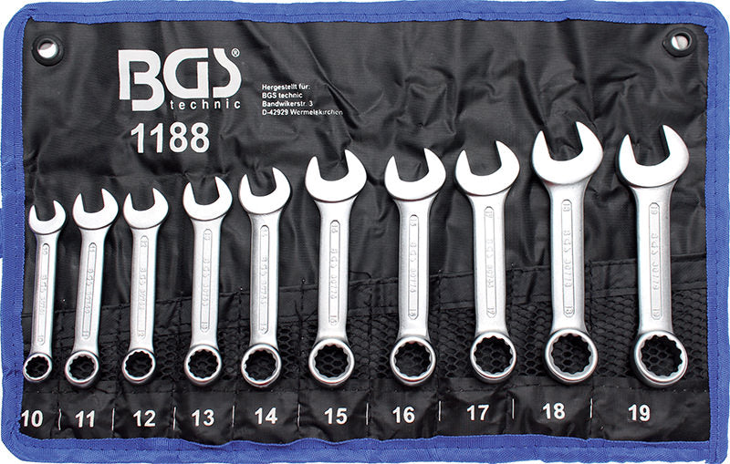 SET 10 PEZZI CHIAVI COMBINATE TIPO CORTO BGS1188