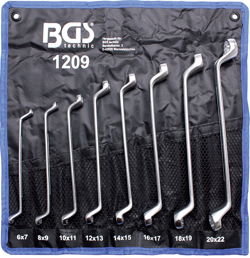 SERIE 8 CHIAVI POLIGONALI CROMATE BGS1209 6/19mm