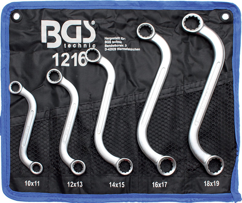 SET 5 PEZZI, CHIAVI DOPPIO ANELLO TIPO “S”, 10X11-18X19 MM BGS1216