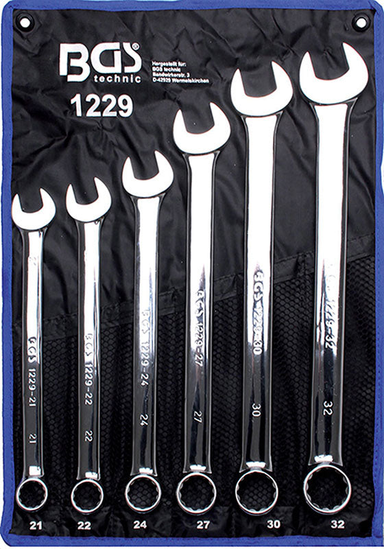 SET 6 PEZZI, CHIAVI COMBINATE XXL EXTRA LUNGHE, 21-32 MM BGS1229