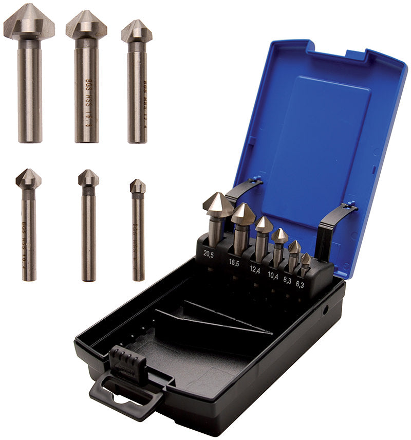 SET 6 PEZZI, FRESE A SBAVARE HSS, DIN 335 MODELLO C BGS1997