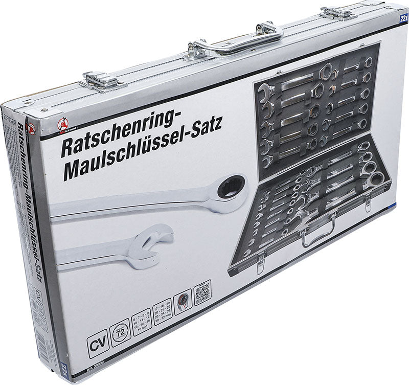 SET 22 PEZZI, CHIAVI COMBINATE A CRICCHETTO, 6 - 32 MM BGS30009