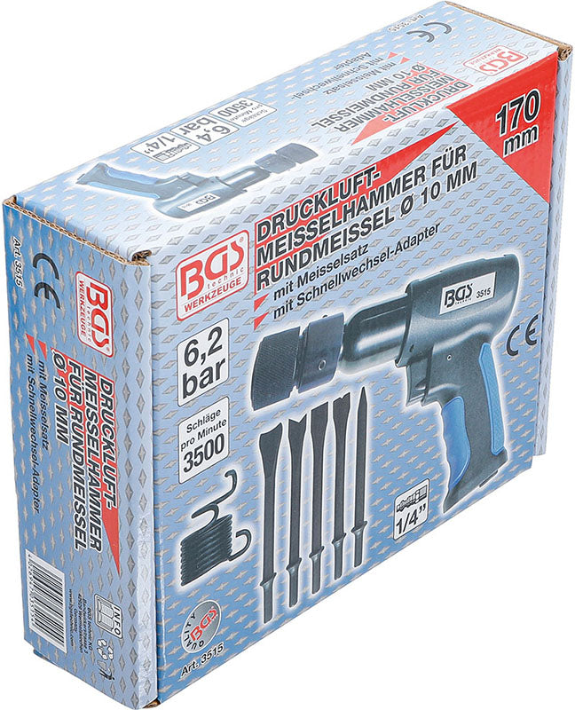 KIT 7 PZ MARTELLO PNEUM.PER SCALPELLI Ø 10 MM BGS3515