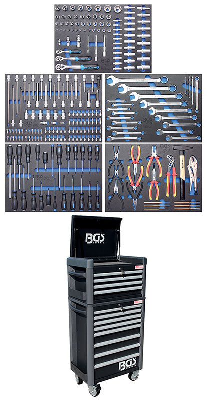 CARRELLO PORTAUTENSILI 8 CASSETTI + CASSETTIERA PORTAUTENSILI 4 CASSETTI + 243 UTENSILI BGS4088